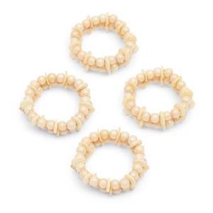 Rivièra Maison Riviera Maison - Pearl Muse Napkin Ring Set Of 4 pcs - Wit