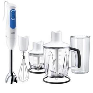 Braun Mixeur plongeant -  - MQ3045WH Aperitive - MultiQuick 3 avec 2 hachoirs - Blanc et Bleu