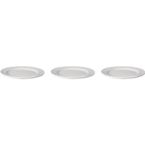 Mammoet Bord brede rand Budgetline 24.5 cm Wit Porselein 3 stuks