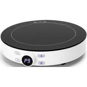 BES LED Inductie Kookplaat - Aigi Coky - 2000 Watt - Touch Control - LED Display - Zwart/Wit