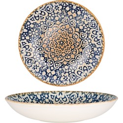 Bonna Diep bord - Alhambra - Porselein - 23 cm (1000cc) - set van 6