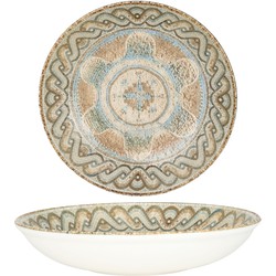 Rinart Diep bord - Celest - Porselein - 25 cm (1200cc) - set van 6