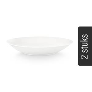 Vtwonen Pastabord - Set van 2 - Wit - Porselein - Ø 25.5cm