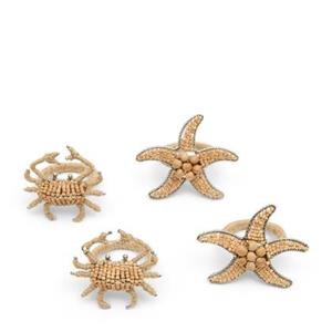 Rivièra Maison Riviera Maison - Sealife Napkin Ring Set Of 4 pieces - Oranje