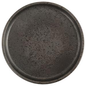 Porland Bord Ironstone plat met een hoge rand; 21.5x2.15 cm (ØxH); donkerbruin/zwart; rond; 6 stuk / verpakking