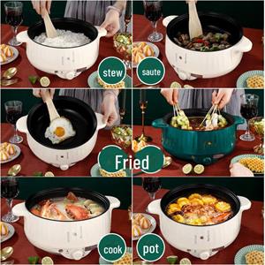 TopSky Multifunctionele elektrische hotpot met antiaanbakpan - Ideaal voor slaapzalen en huishoudens. Kan gebruikt worden als kooktoestel, koekenpan en rijstkoker. 20CM with steamer