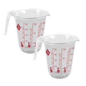 Hega Hogar Maatbeker met schenktuit - 2x - 0,5L - kunststof - met