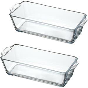 Chef Traiteur Ovenschaal van borosilicaat glas - 2x - rechthoek - 0.8 Liter - 23 x 10 x 6 cm -