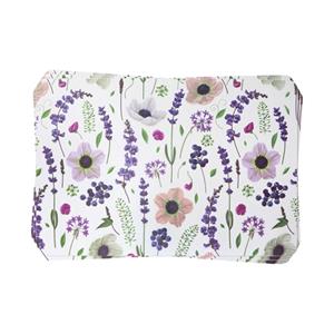 Concorde Placemats - 6x - bloemen print - wit - 28 x 43 cm - kunststof -