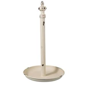 Clayre & Eef Keukenrolhouder Ø 20x37 cm Wit Ijzer Rollenhouder