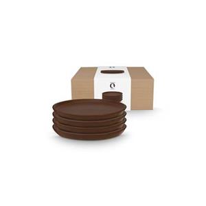 Vtwonen  Gebaksborden - Bruin - Set van 4 - Keramiek - 17cm