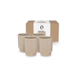Vtwonen  Mokken zonder Oor - Grijs - Set van 4 - Keramiek - 250ml