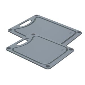 5five Keuken Snijplanken 2x stuks - grijs - kunststof - 27 x 37/24 x 30 cm - Keuken voedsel bereiden -