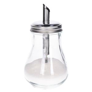 Alessandro Suikerpot - glas/rvs - transparant/zilver - 7 x 14 cm -