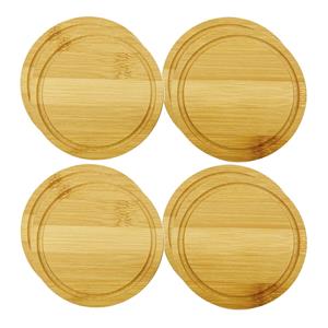 5five Onderzetters voor glazen - 8x stuks - rond - bamboe hout - 10 x 1 cm -