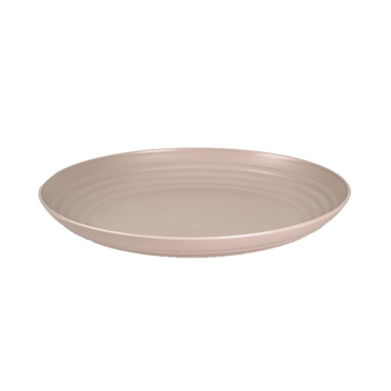 PlasticForte Bord - D25 cm - beige - kunststof - rond - camping bord - dinerbord -