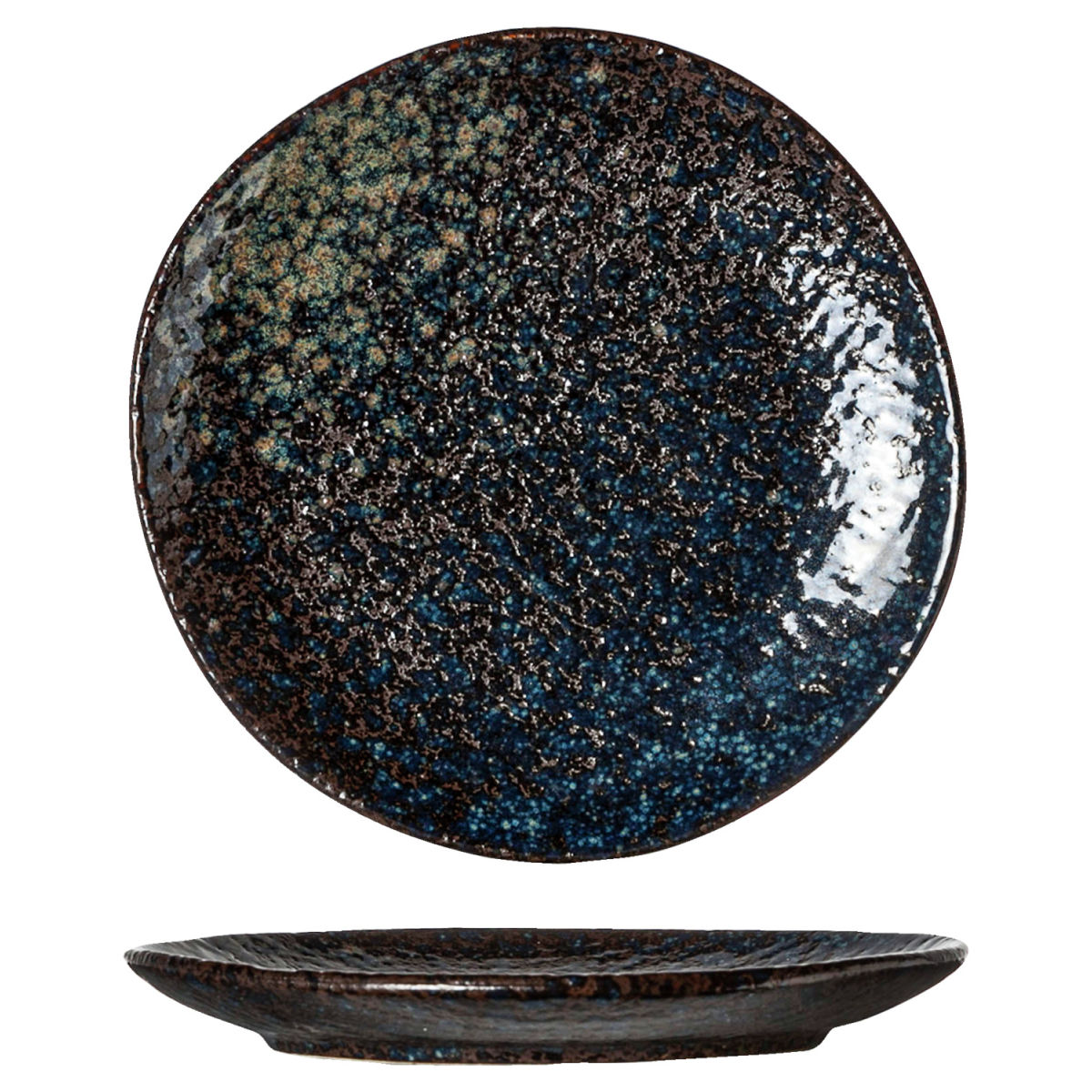 Cosy & Trendy Bord plat Black yoru; 14 cm (Ø); zwart/blauw; organisch; 5 stuk / verpakking