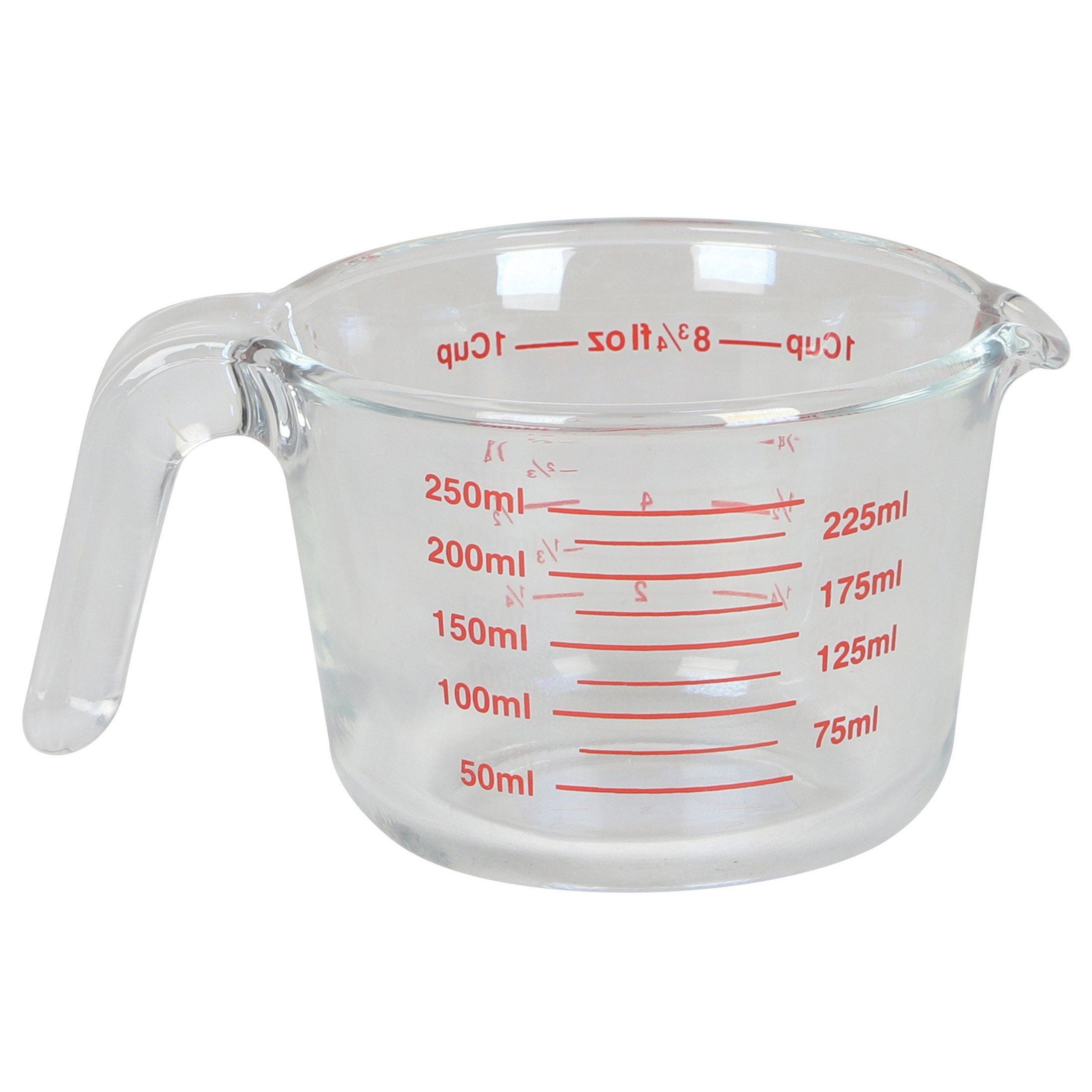 Urban Living Keuken maatbeker/mengbeker - glas - transparant - 250 ml - schenktuit -