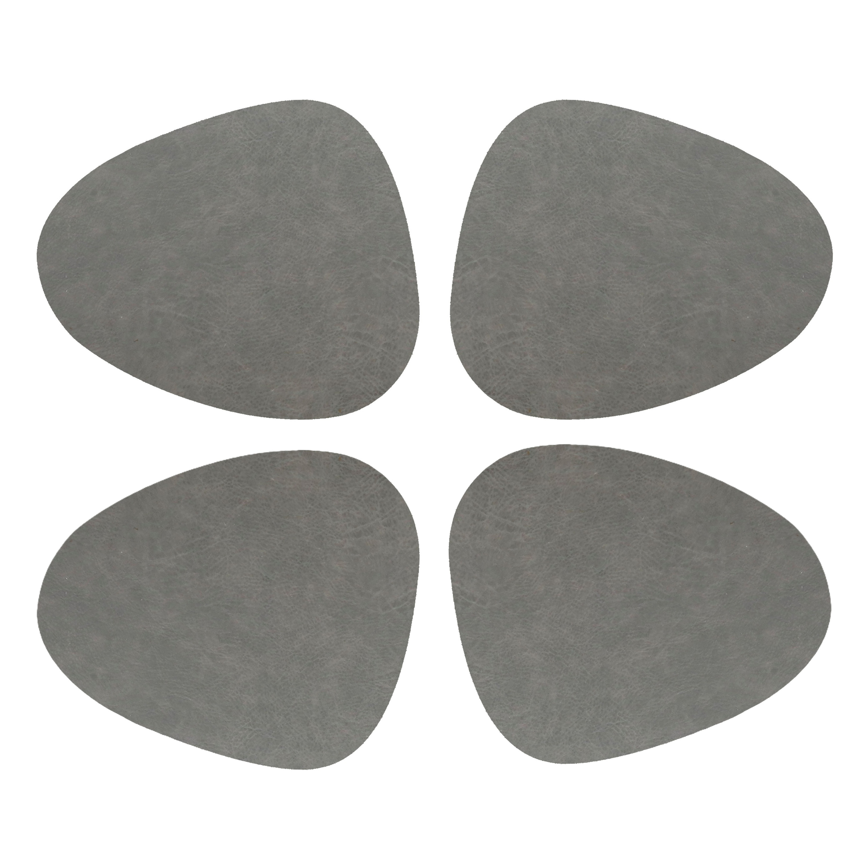 Unique Living placemats Floris lederlook - 4x - x 30 cm - donkergrijs - PU leather - tafel onderl -