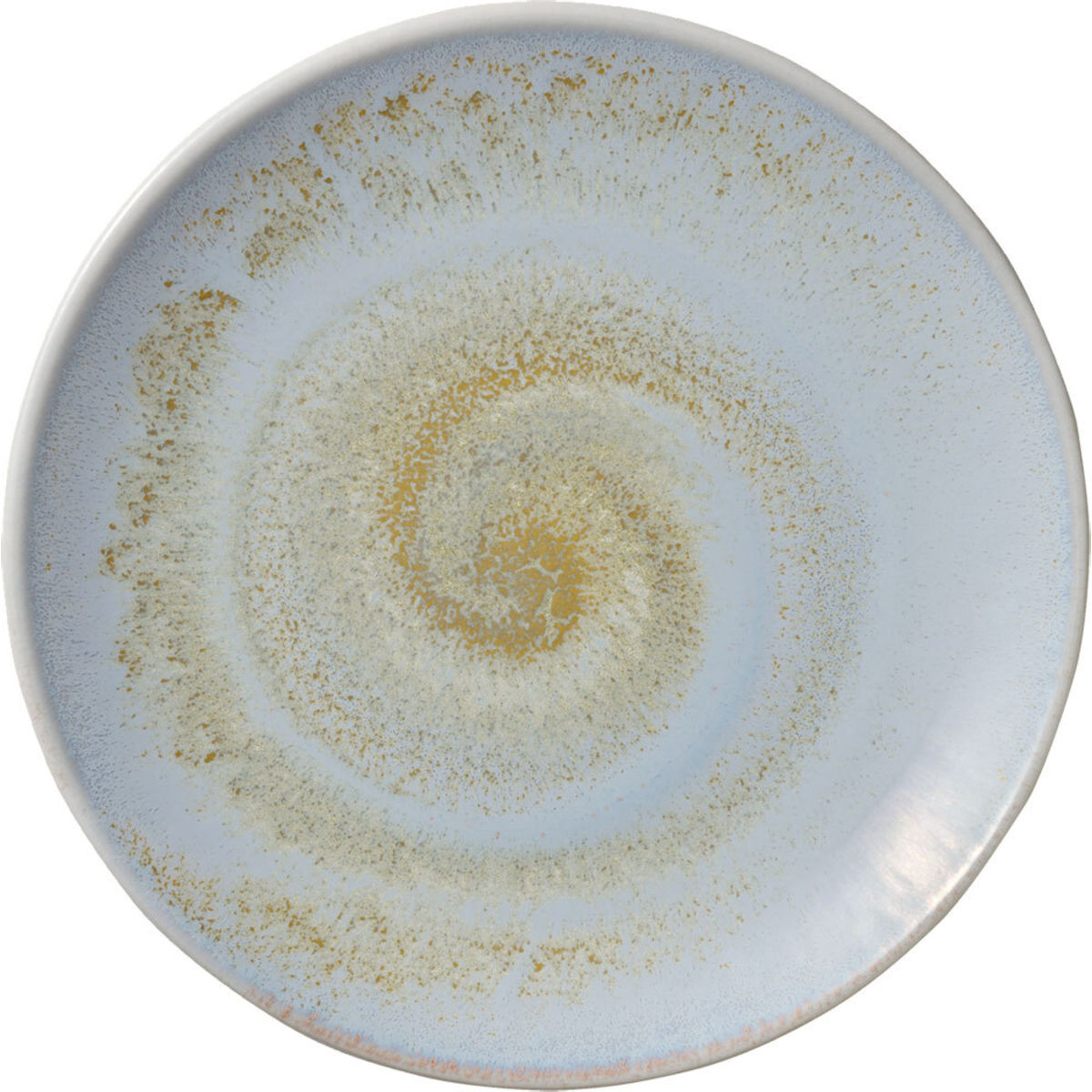 HEART&SOUL Plat bord Perfect Match coup Breeze; 21x2.3 cm (ØxH); goud/lichtblauw/wit; rond; 6 stuk / verpakking