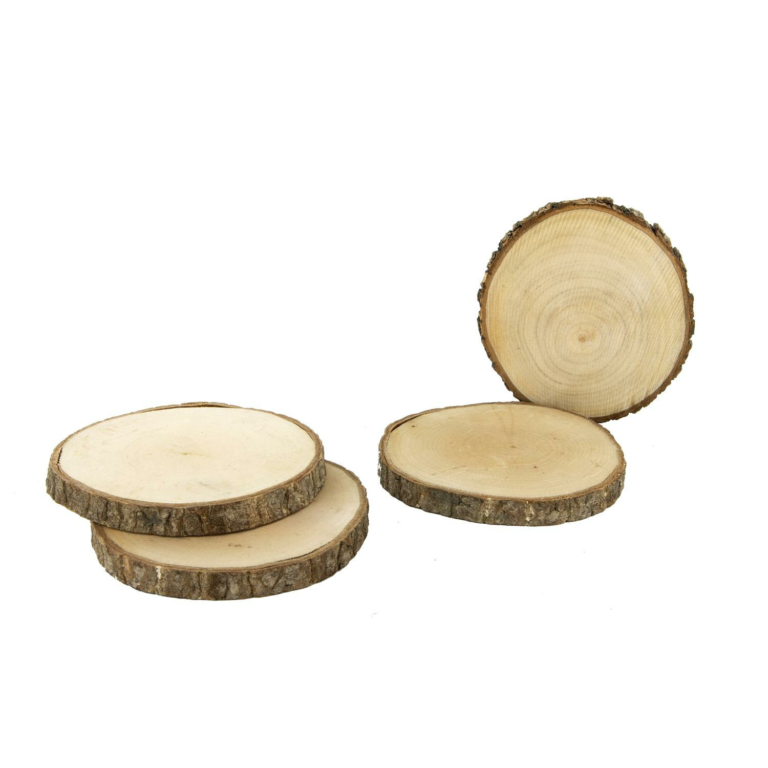Home Deco Factory Onderzetters voor glazen - boomschijven - 4x stuks -