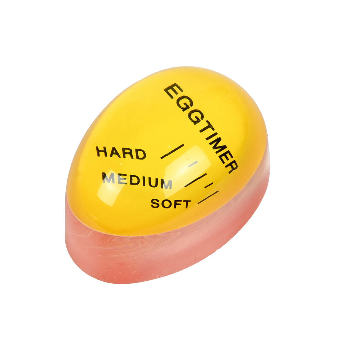 Eierwekker - rood/geel - siliconen - kookwekker eieren - zacht/medium/hard - 6 x 4 cm -