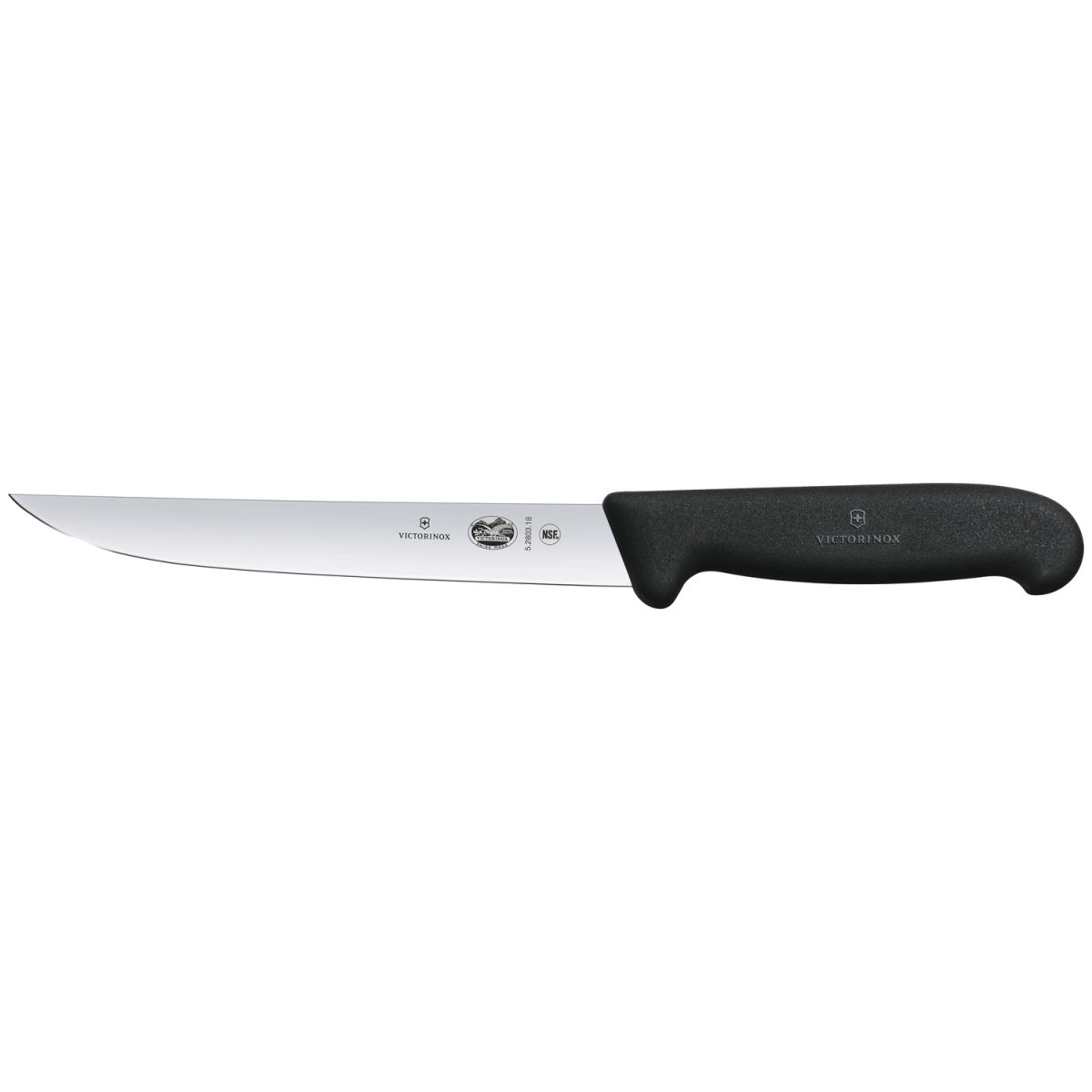 Victorinox Vleesmes Fibrox recht; Lemmetlengte 18 cm, 31.4 cm (L); zilver/zwart