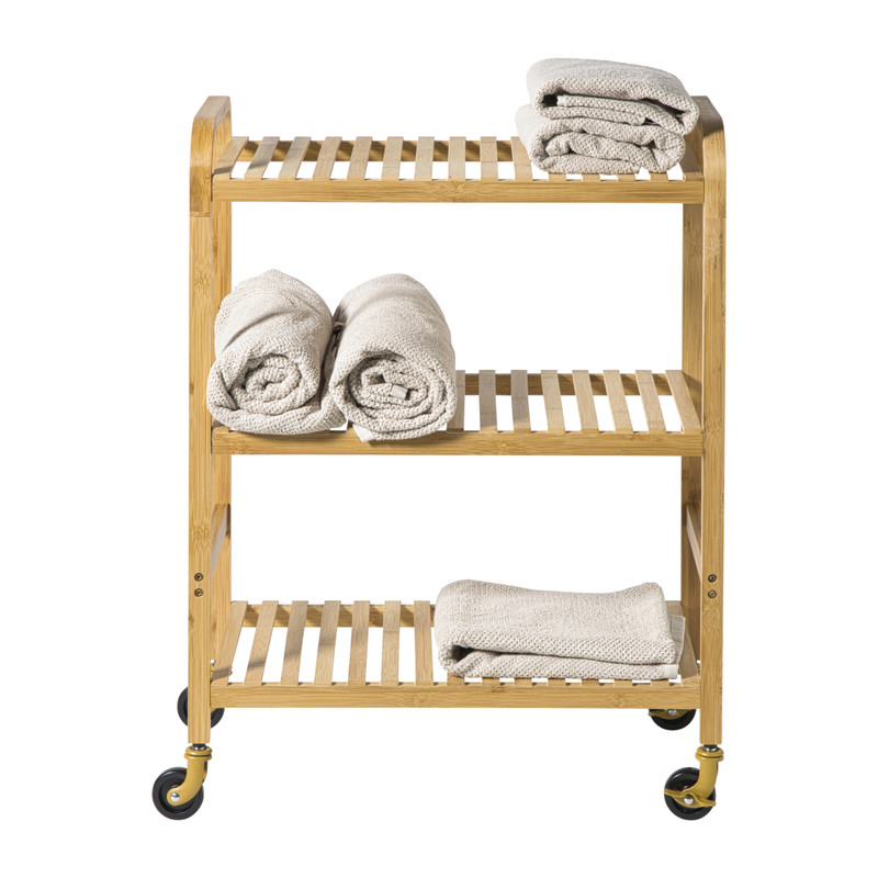 Xenos Trolley bamboe - bruin - 80x60x33.5 cm