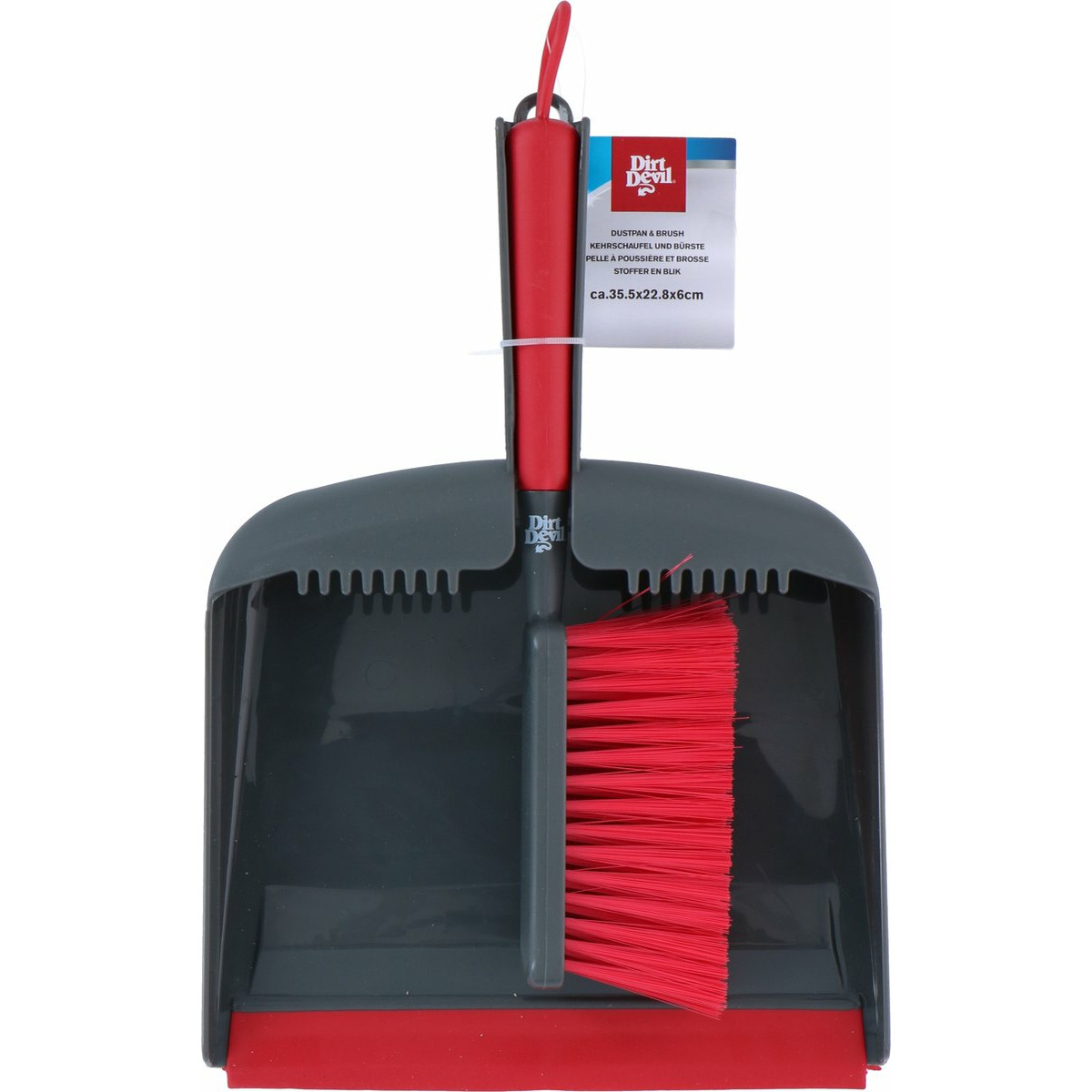 Dirt Devil Stoffer en blik - kunststof - x 22 cm - rubber rand -