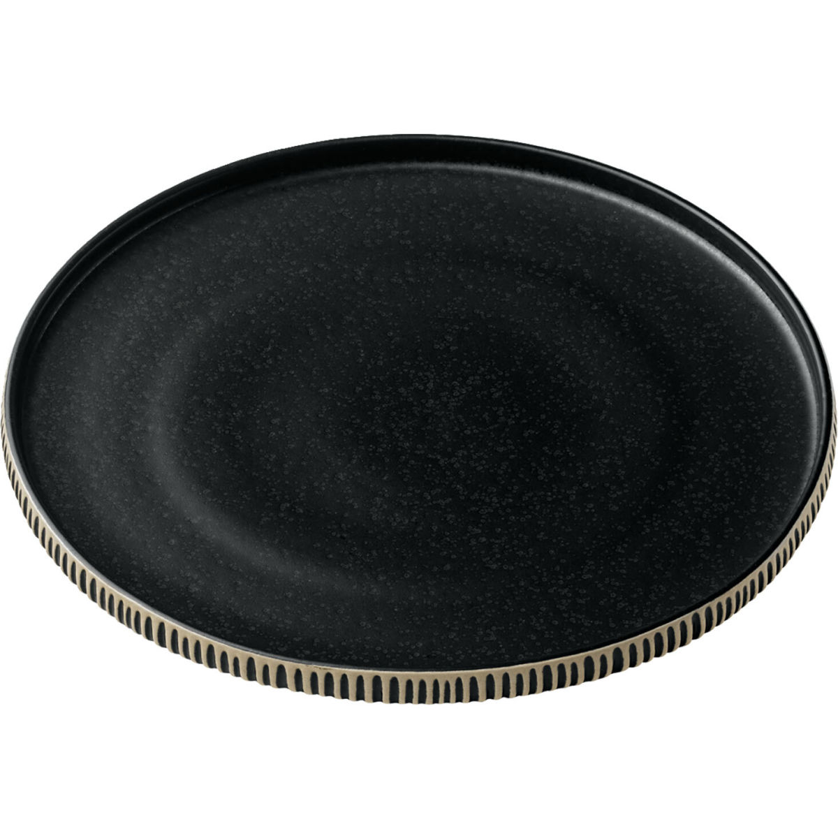 Playground Teller flach Nara reliëf met hoge rand; 27x2.5 cm (ØxH); zwart/wit; rond; 6 stuk / verpakking