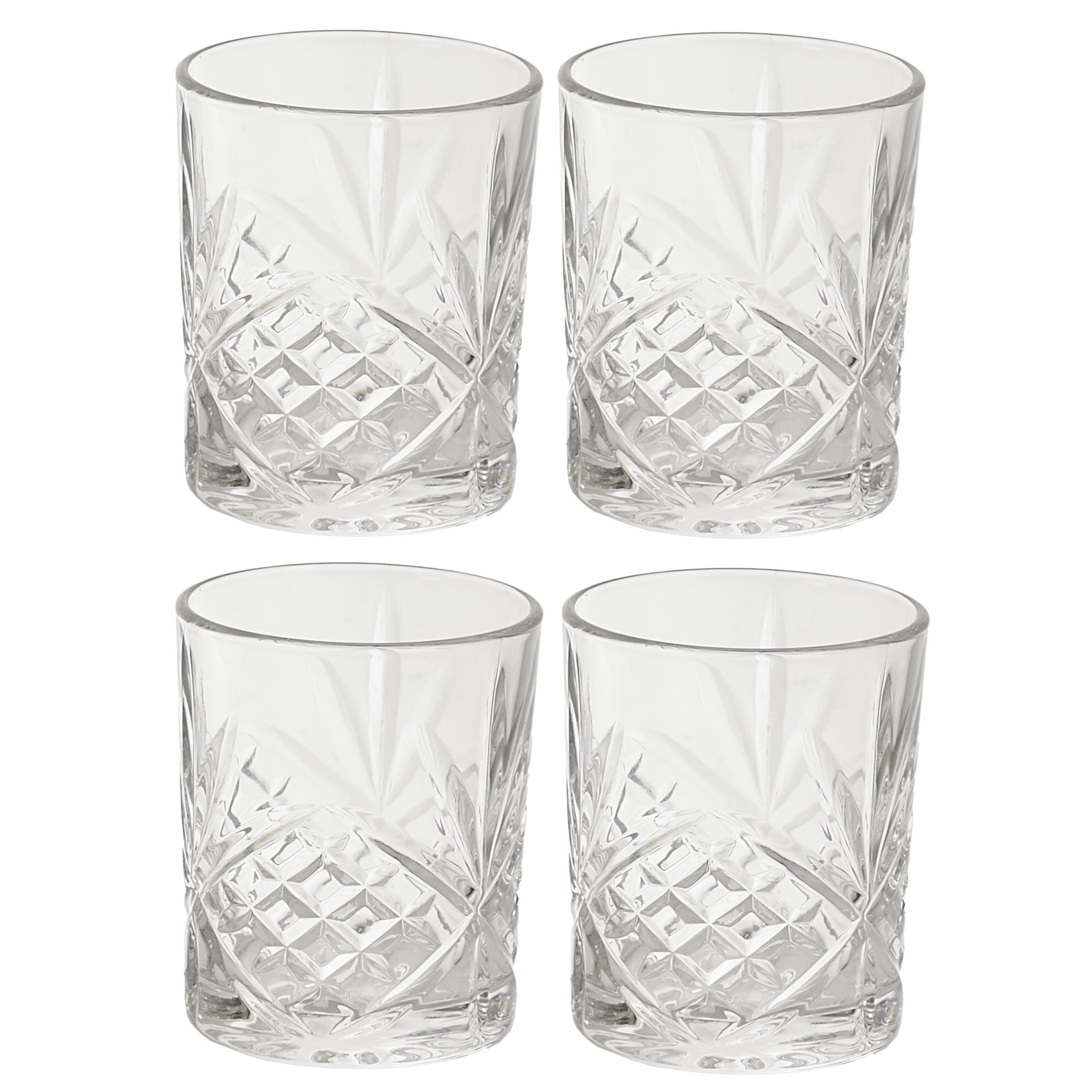 Cook Concept Drinkglazen - Luxe relief - glas - 4x stuks - 300 ml -