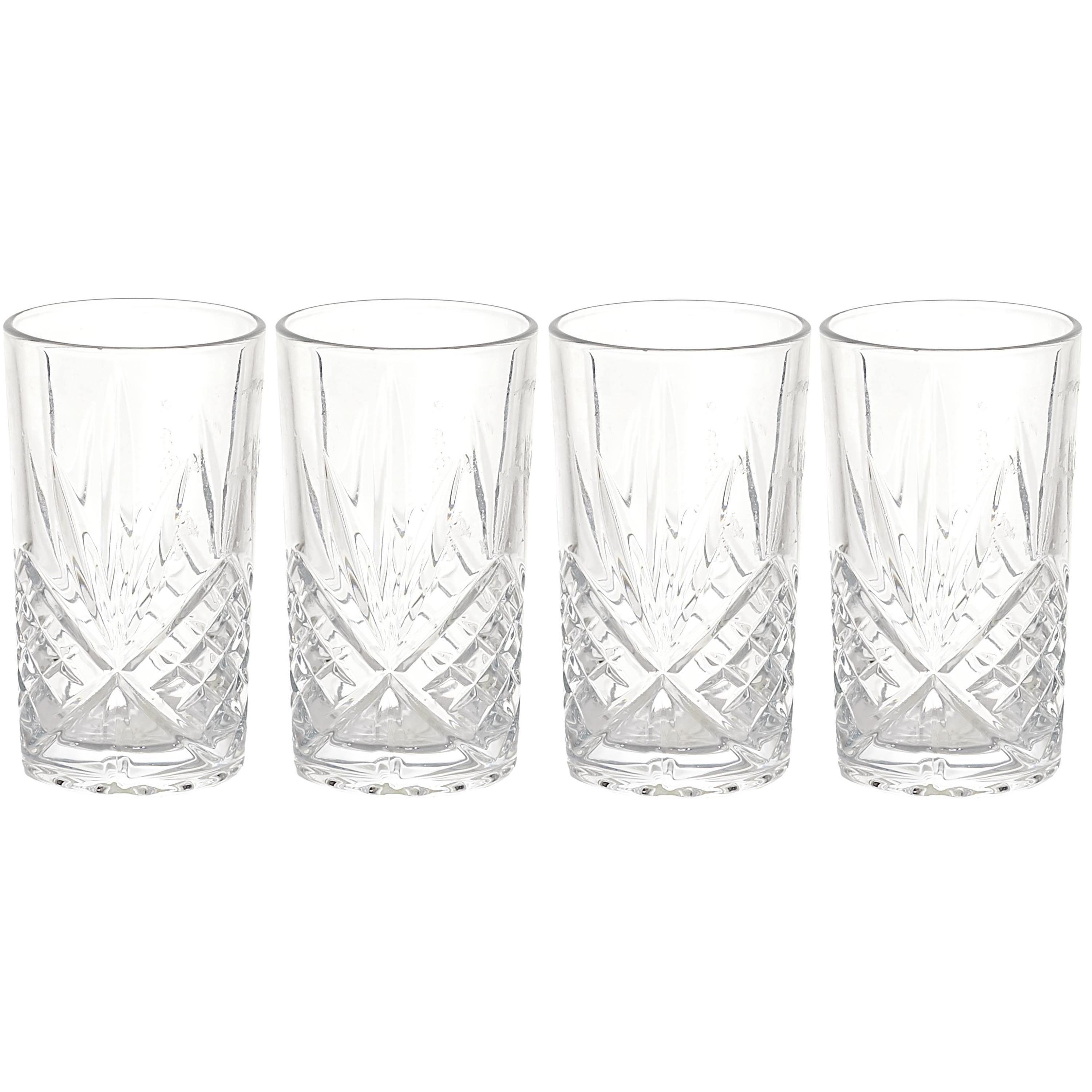 Cook Concept Drinkglazen - Luxe relief - glas - 4x stuks - 350 ml -
