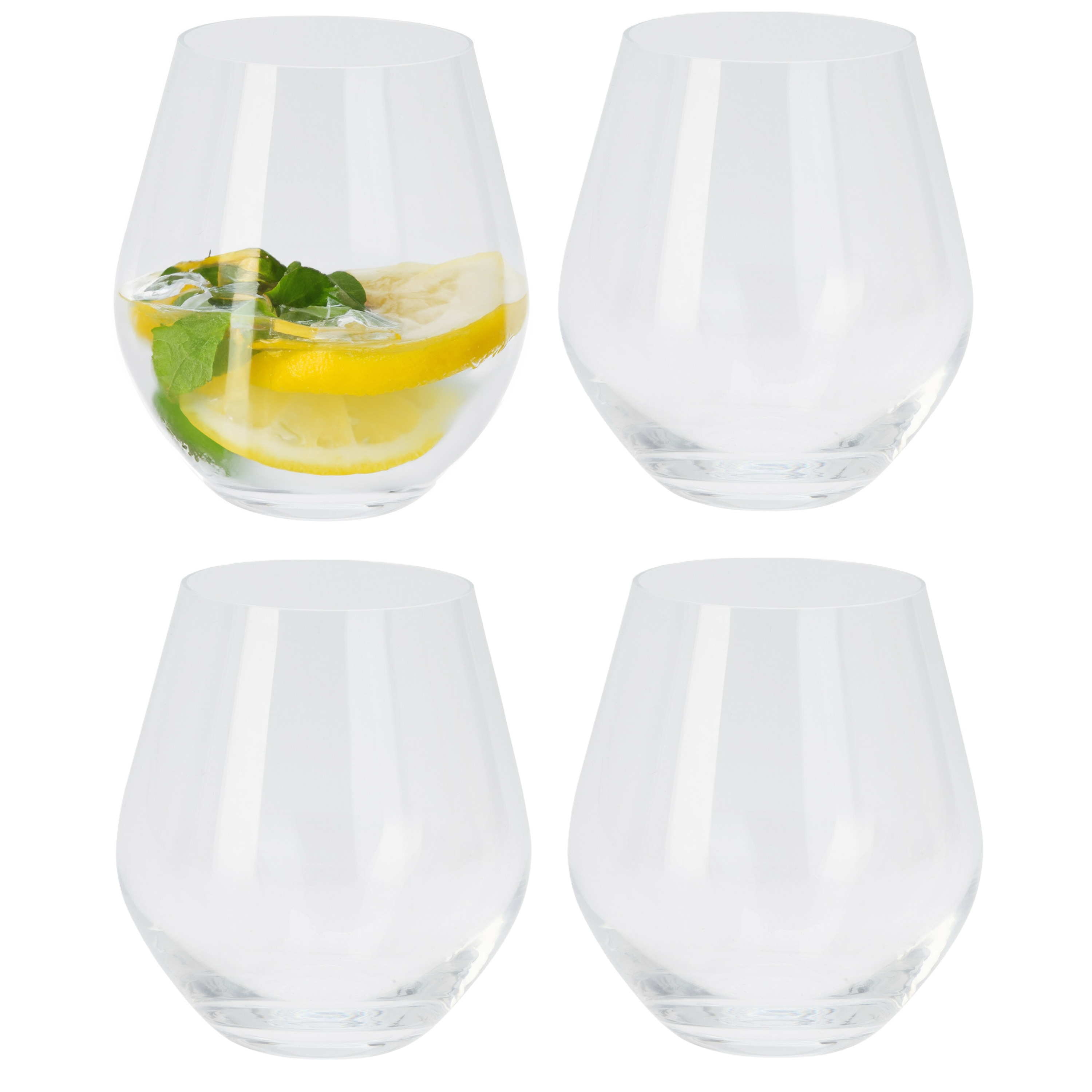 Excellent Houseware Tumbler glazen - 400 ml - 4x stuks -
