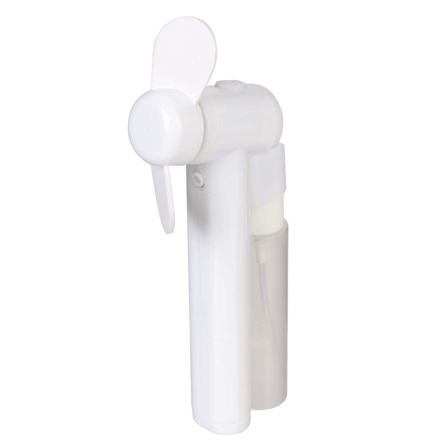 Merkloos Hand ventilator met water verdamper - wit - 19 cm - Verkoeling -