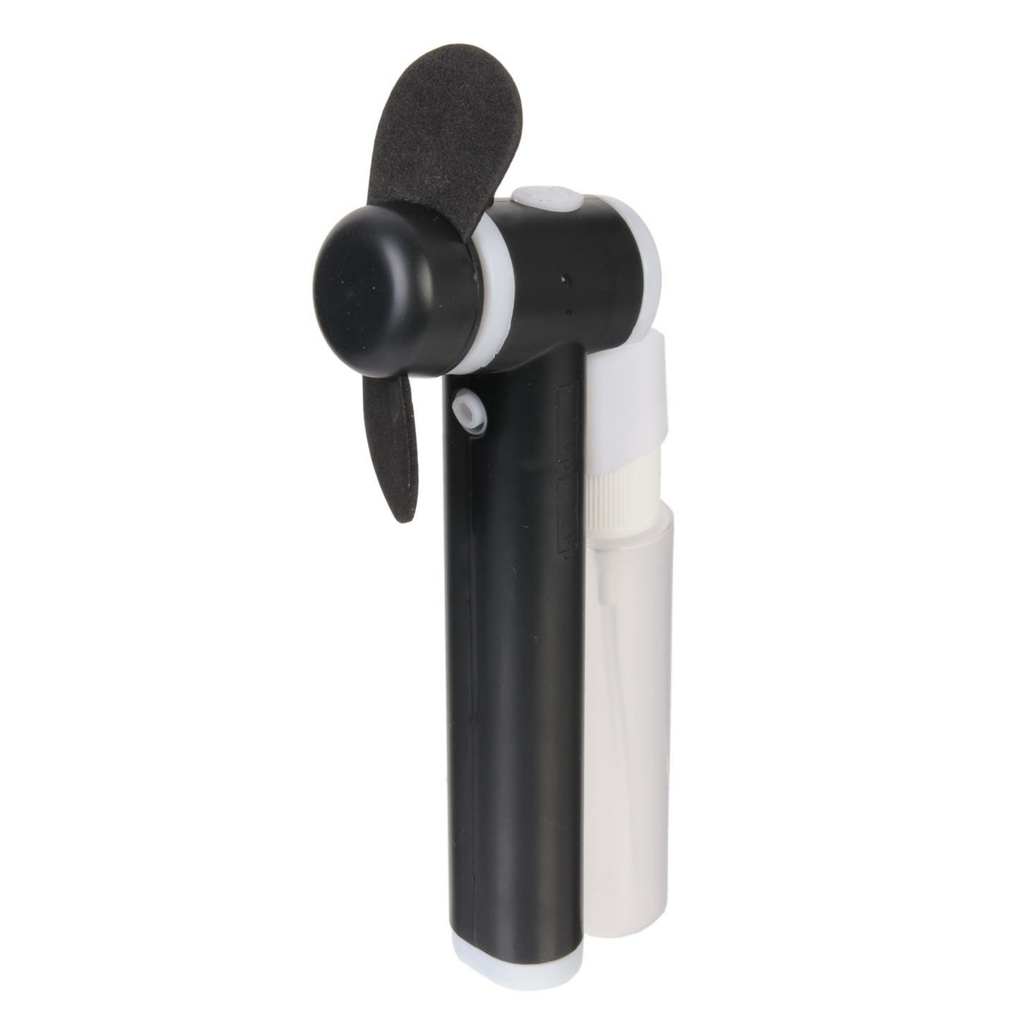 Merkloos Hand ventilator met water verdamper - zwart - 19 cm - Verkoeling -