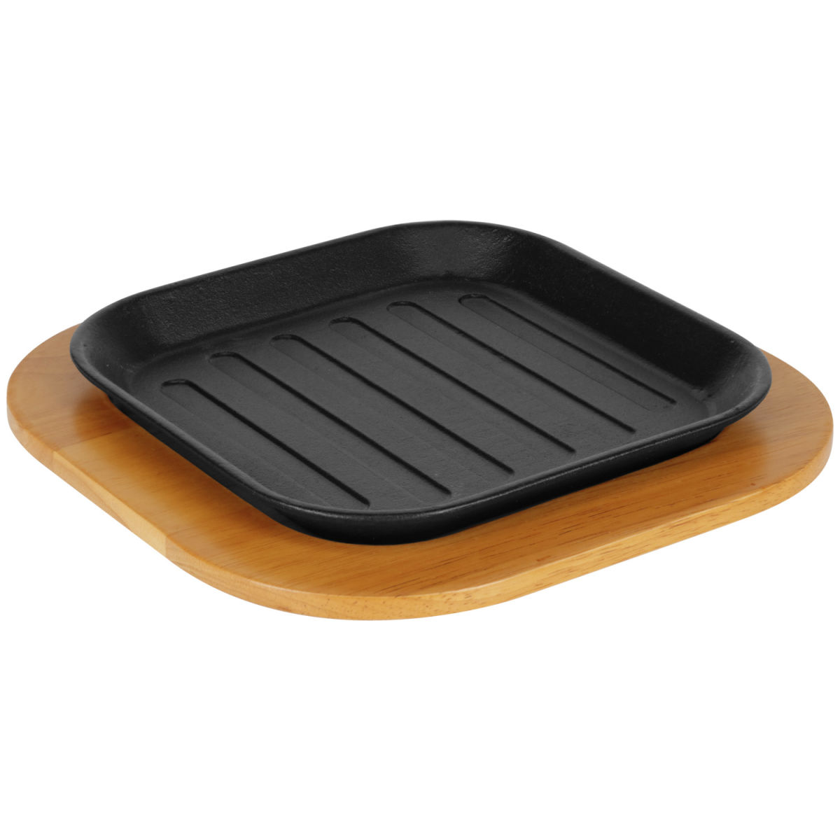 Vega Serveerpan Pegosi vierkant; 25.5x25.5 cm (LxB); zwart/bruin; vierkant