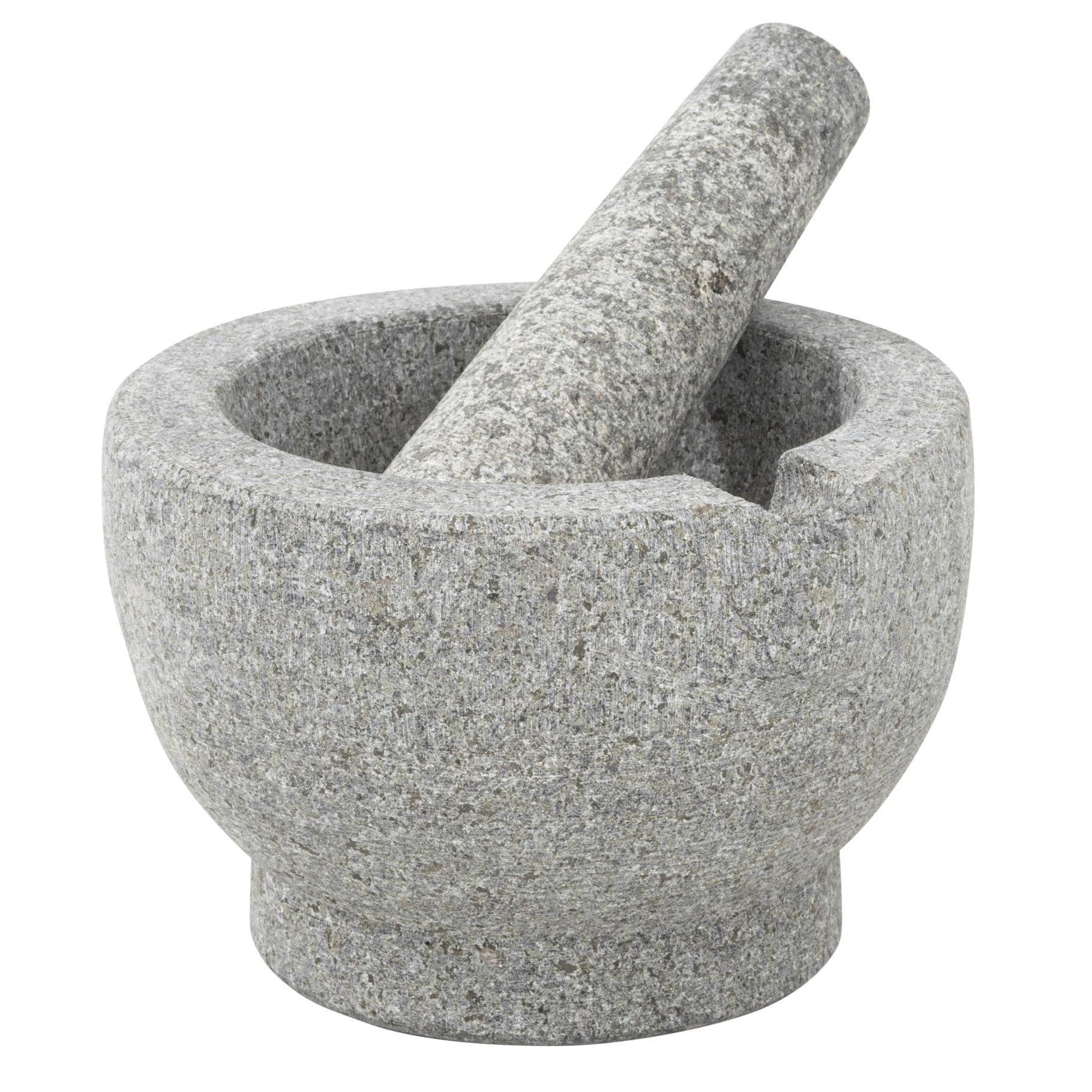 HI Vijzel met stamper - grijs - keramiek - D15 cm - keuken artikelen -