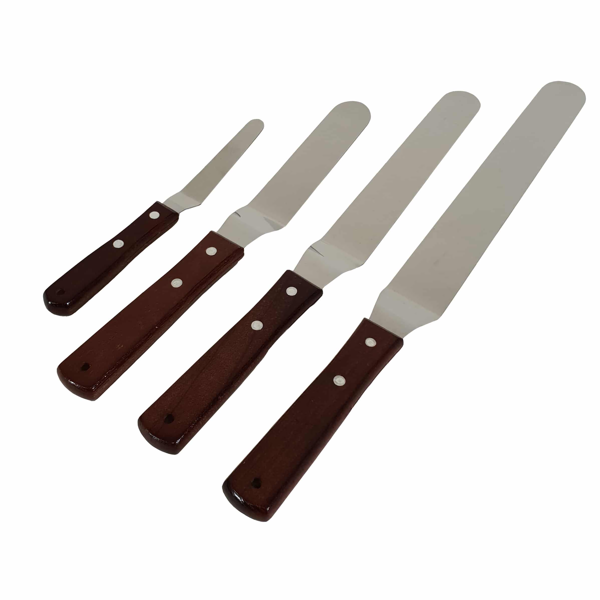 Krumble Paletmessen - Set van 4 - RVS met hout