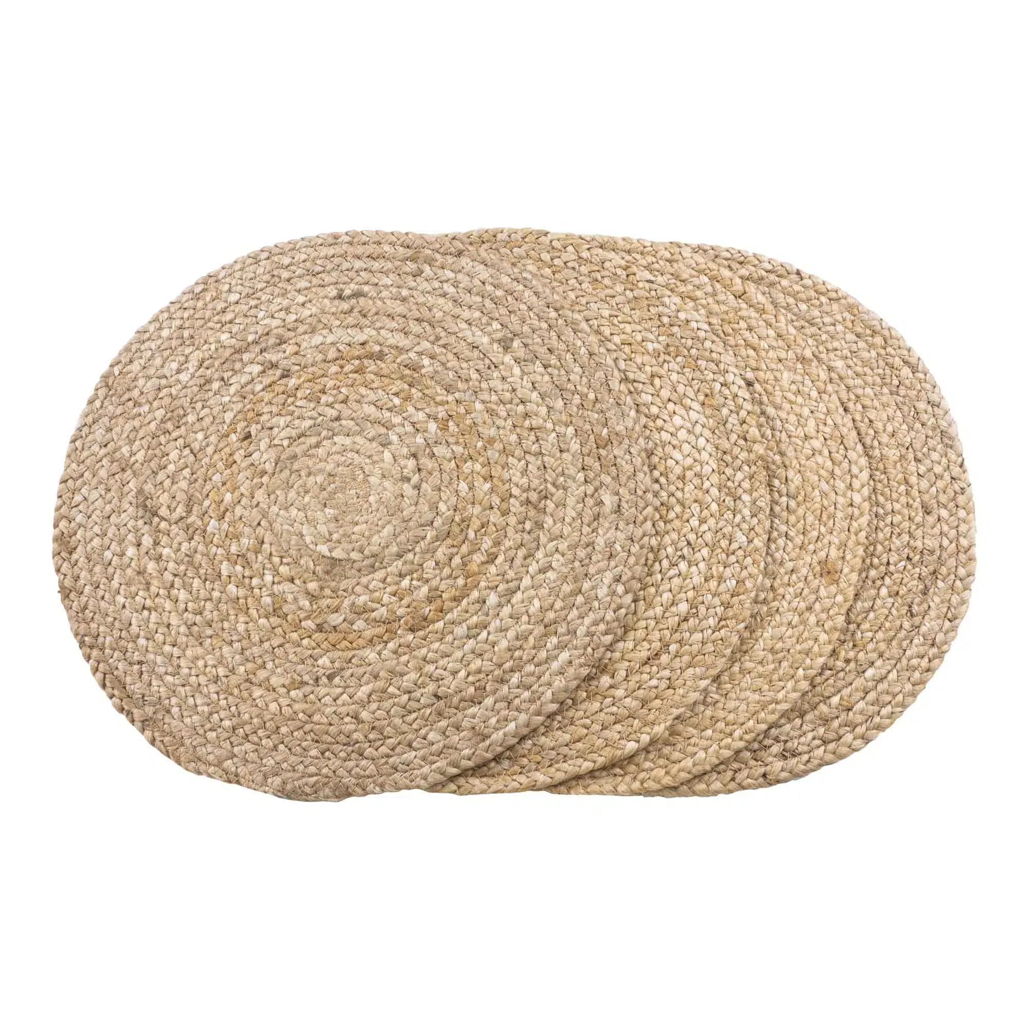Krumble Ronde placemats - Set van 4 - Jute - Rond - ø38 cm - Naturel