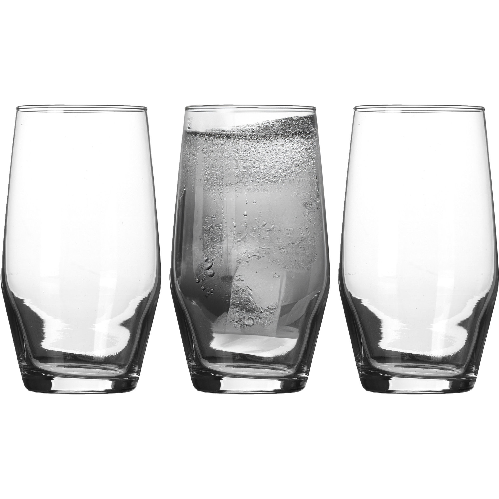 LAV Waterglazen tumblers Ella - transparant glas - 3x stuks - 500 ml -