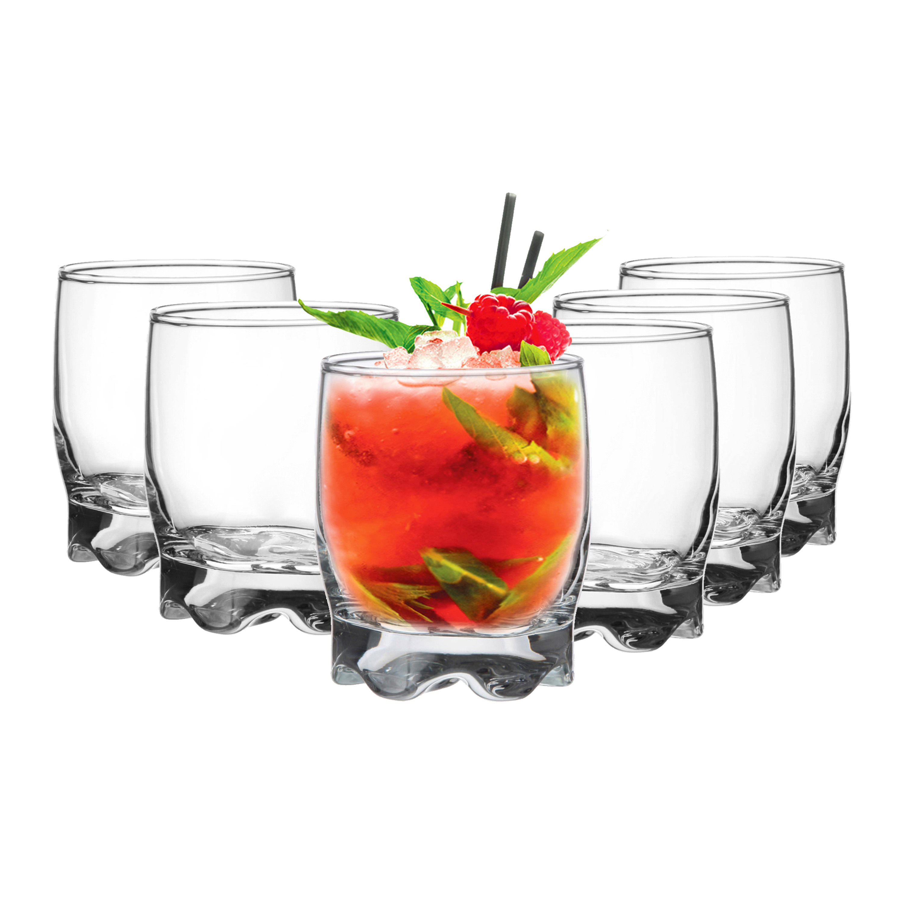 Glasmark Drinkglazen/waterglazen Tumblers Paris - transparant glas - 6x stuks - 250 ml -