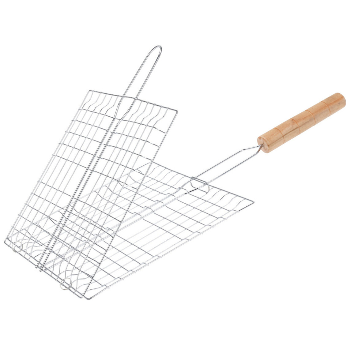 BBQ Collection BBQ/barbecue rooster - klem grill - metaal/hout - 21 x 23 x 1 cm -