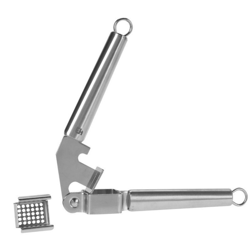 Excellent Houseware Knoflookpers - zilver - 20 cm - RVS -