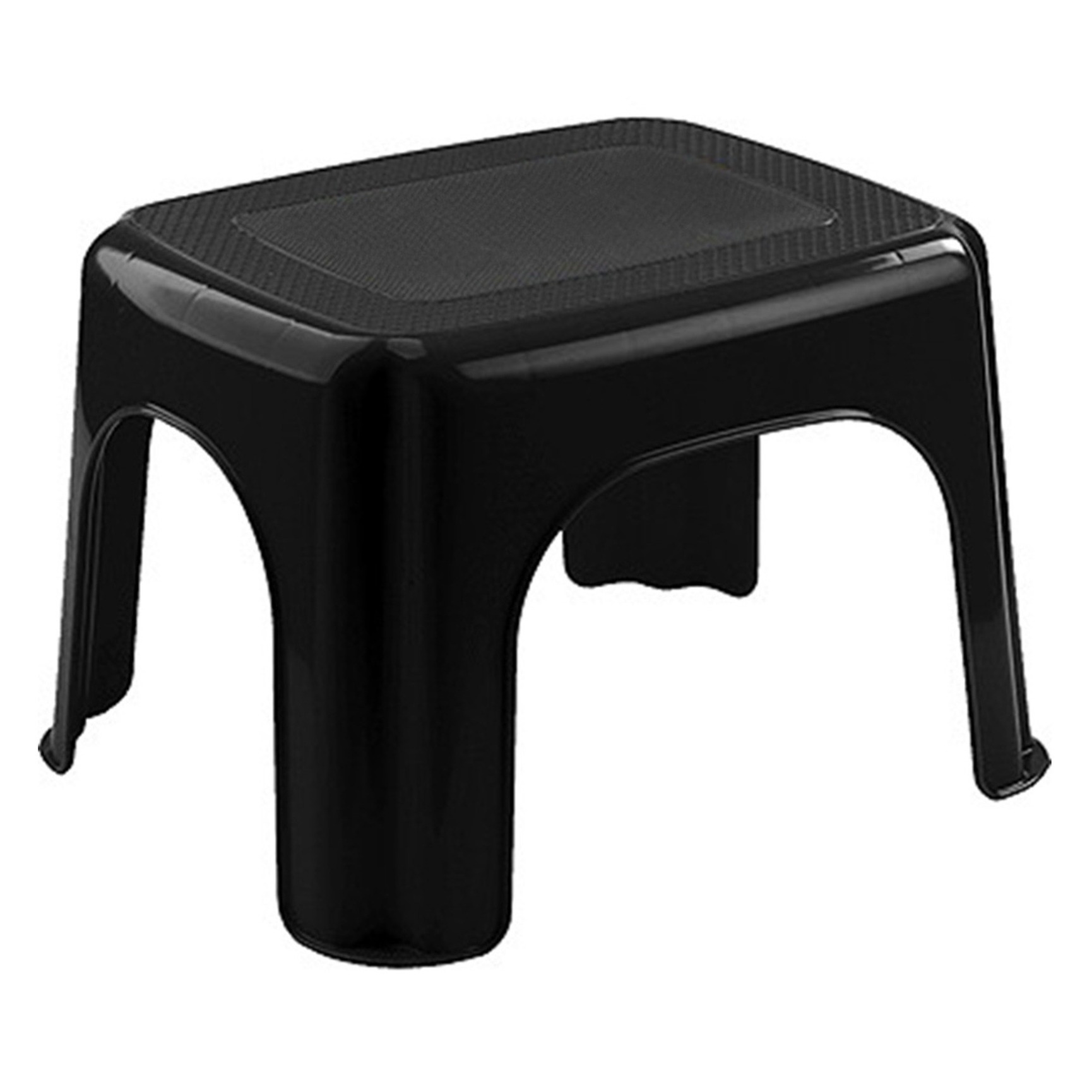 Hega Hogar Caravan of camper trapje / opstapje - kunststof - zwart - 27 x 23 x 21 cm - verhoger 1 trede -
