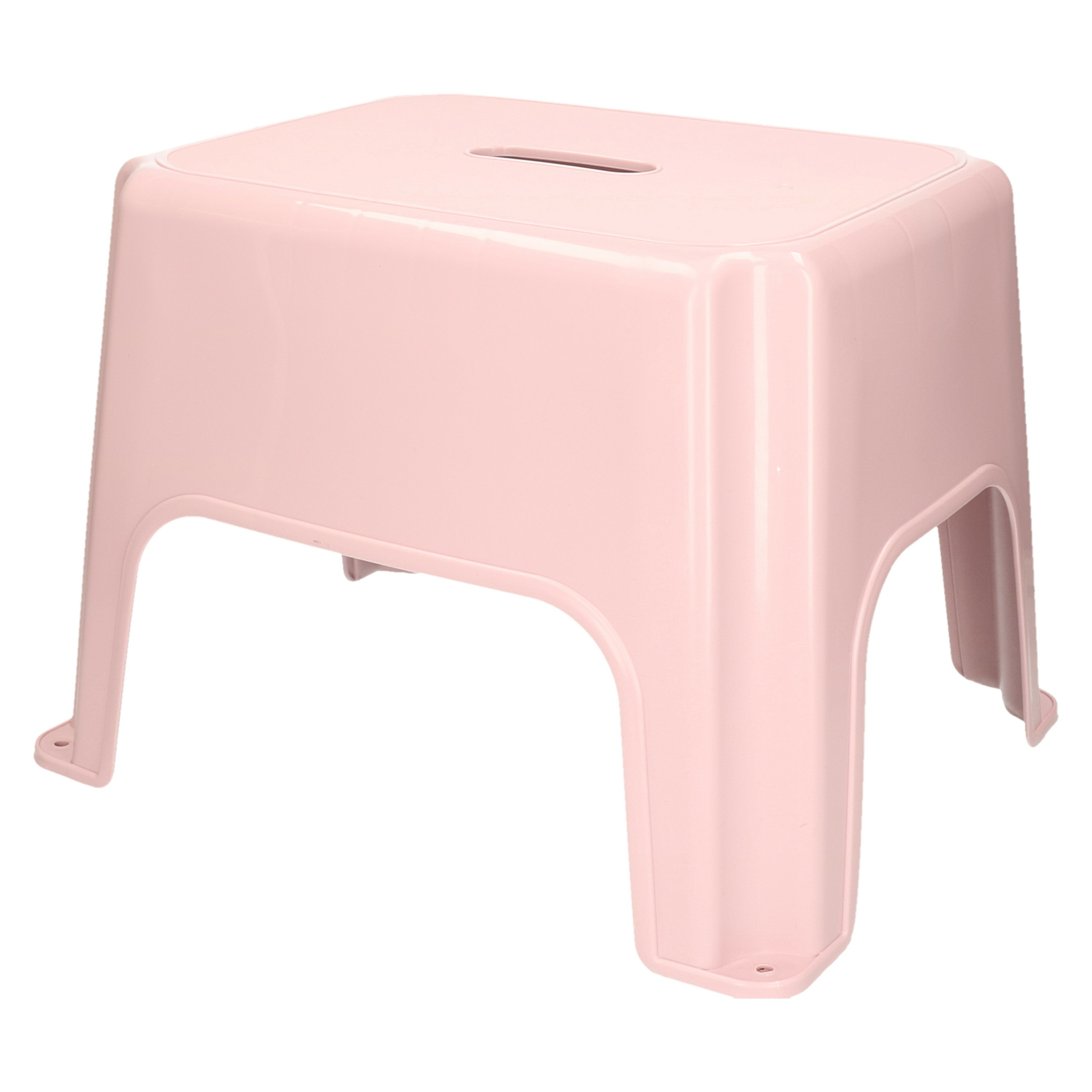 PlasticForte Caravan of camper trapje / opstapje - kunststof - lichtroze - x 30 x 28 cm -