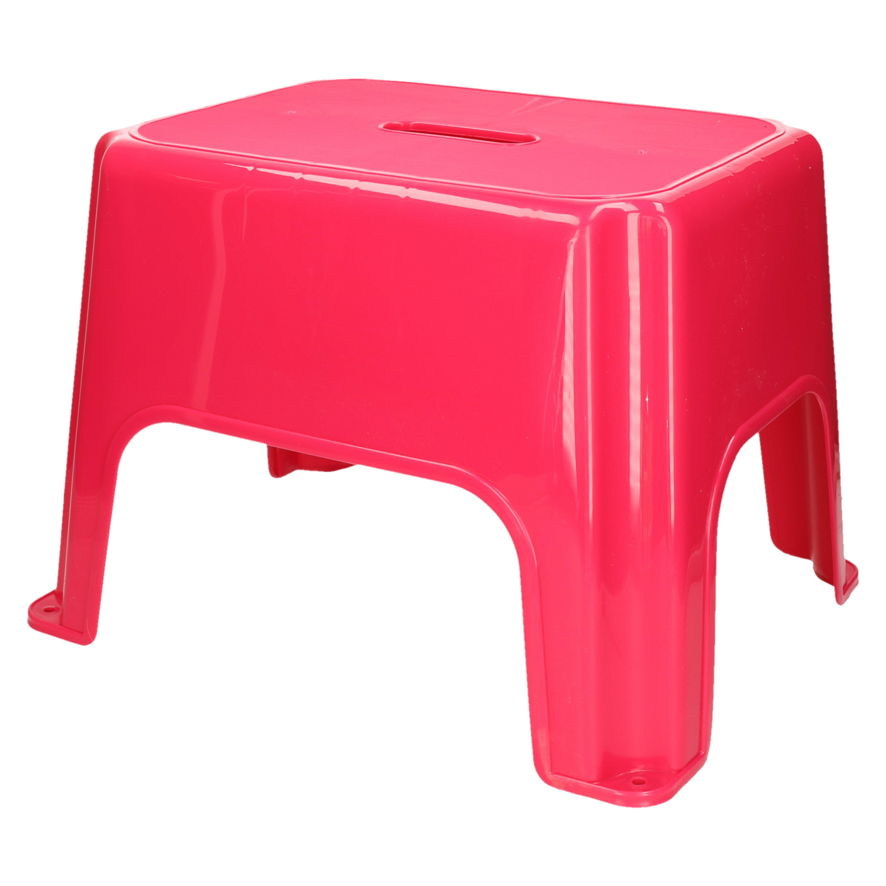 PlasticForte Keukenkrukje/opstapje - Handy Step - fuchsia roze - kunststof - x 30 x 28 cm -