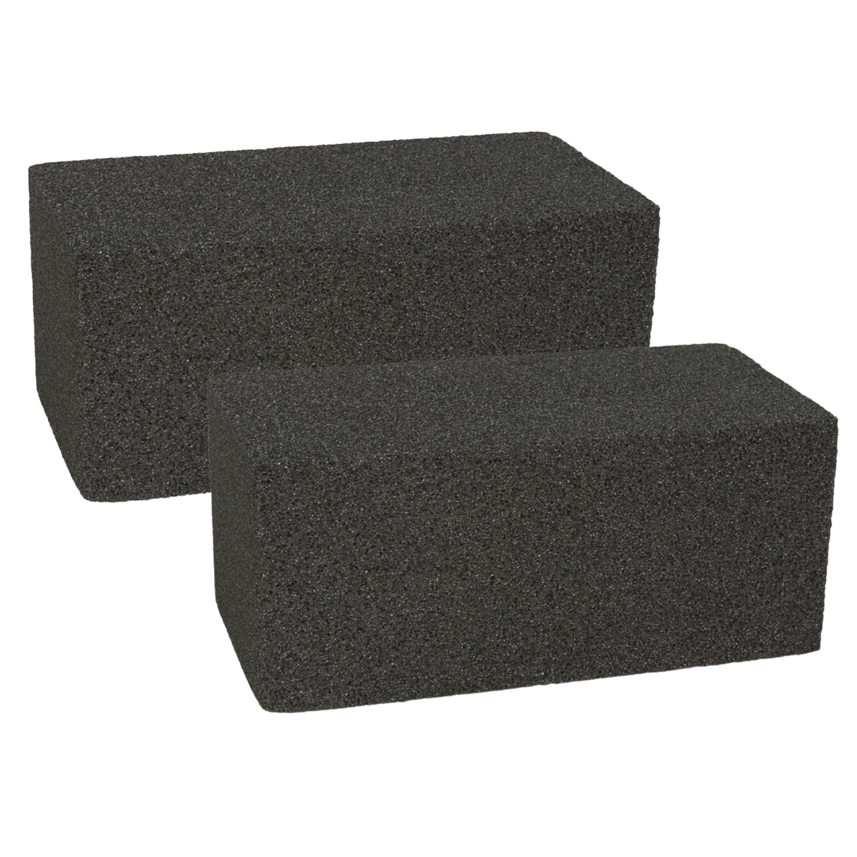 Gerimport Schoonmaak steen voor barbecue - 5x - Schuursteen - BBQ reinigingsblok - 20 x 10 x 9 cm - Grijs -