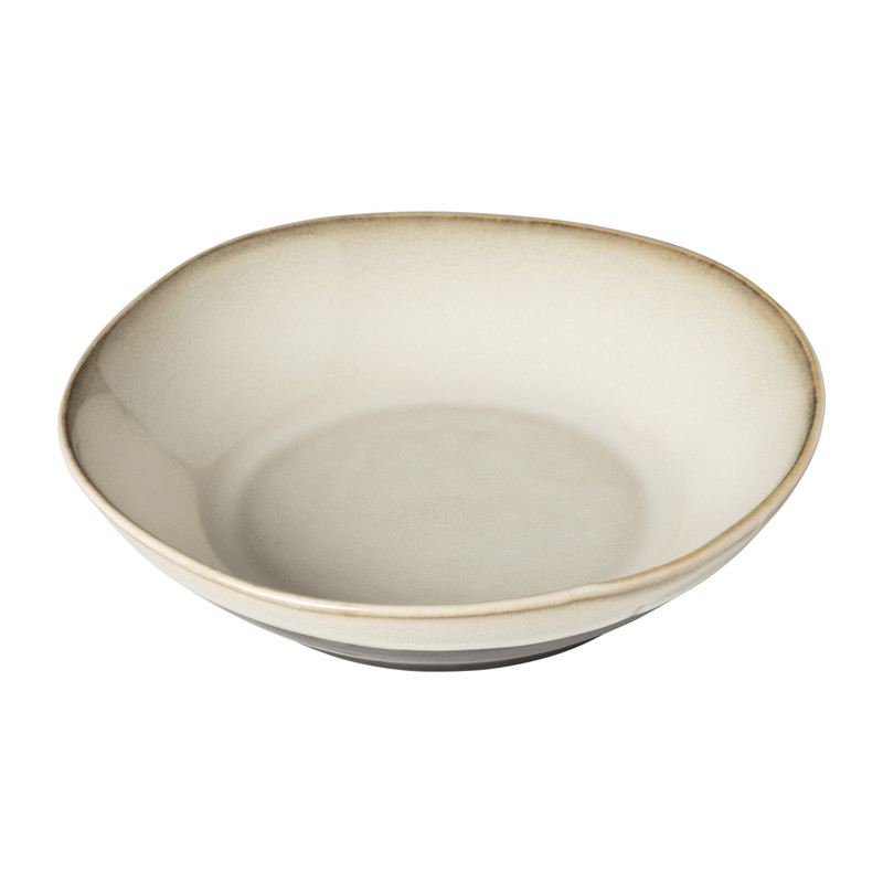 Xenos Diep bord Roots - beige - ø20x5.4 cm
