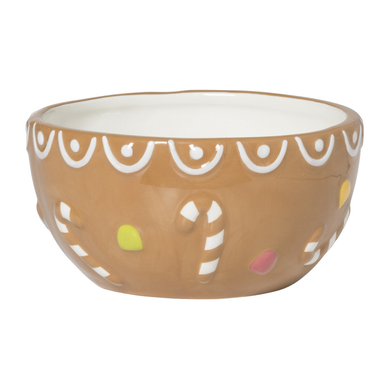 Xenos Serveerschaaltje gingerbread - bruin - ø14x6.9 cm