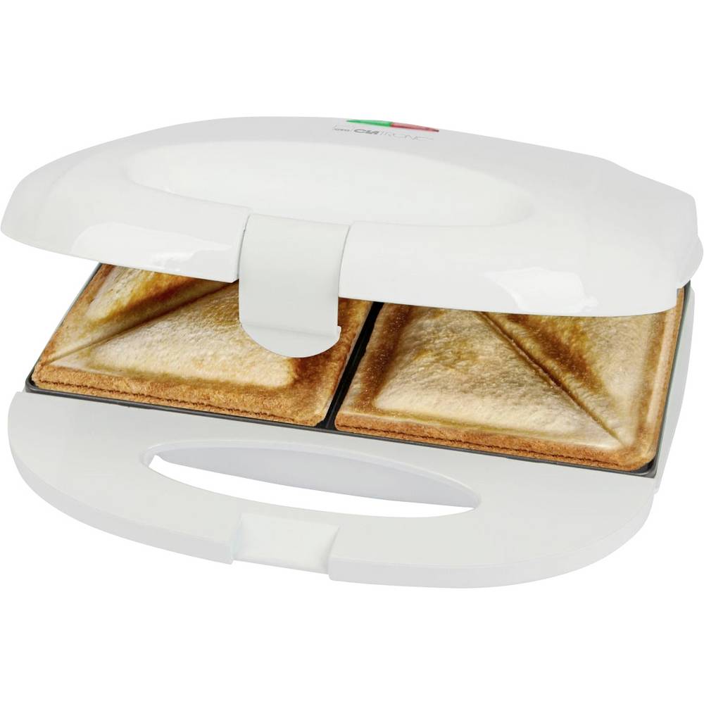 Clatronic ST 3813 Sandwich toaster Automatische temperatuuraanpassing, Anti-aanbaklaag Wit
